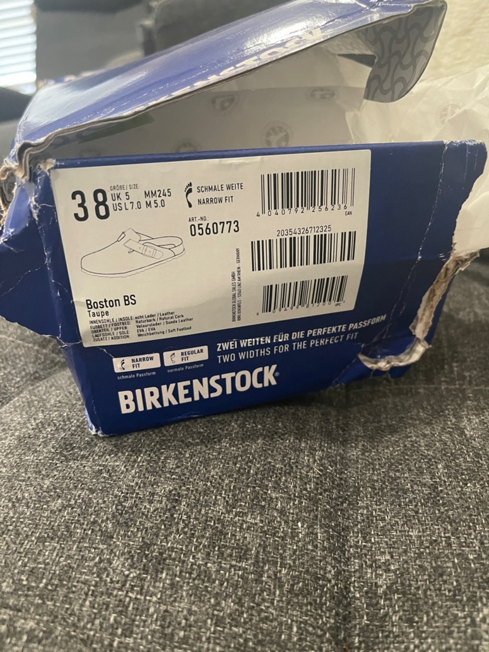 Birkenstock Boston BS Taupe Soft Suede Clogs - Picture 5 of 5